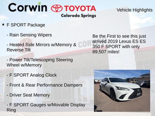 2019 Lexus ES 350 F Sport