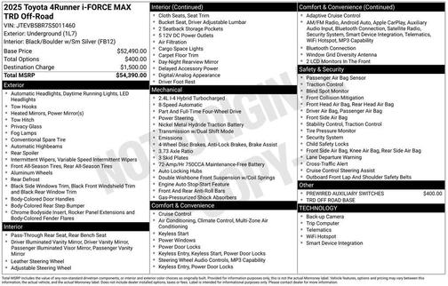 Underground 2025 Toyota 4Runner Hybrid Platinum