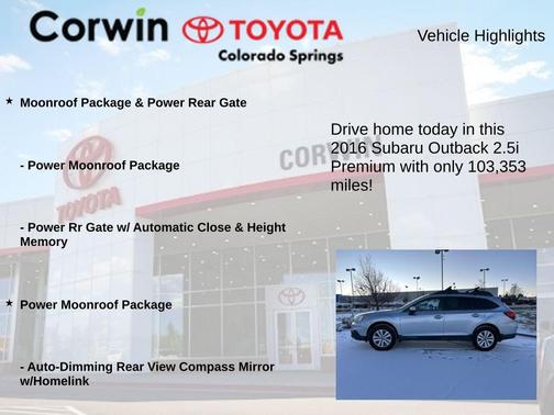 2016 Subaru Outback 2.5i Premium