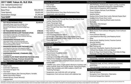 2017 GMC Yukon XL SLE