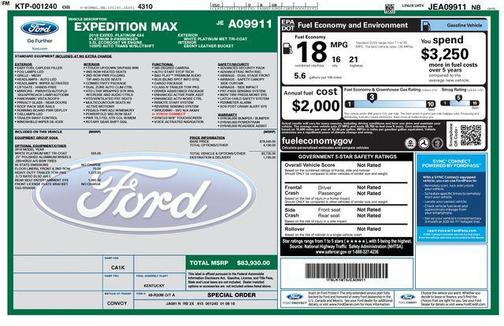 White Platinum Clearcoat Metallic 2018 Ford Expedition Max Platinum
