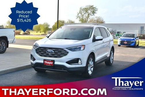 White Platinum Metallic Tri-Coat 2019 Ford Edge Titanium