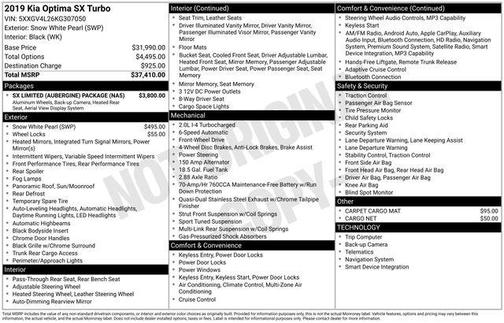 2019 Kia Optima SX Turbo