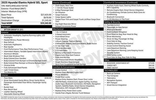 Fluid Metal 2025 Hyundai ELANTRA HEV SEL Sport