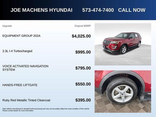 Ruby Red Metallic 2016 Ford Explorer XLT