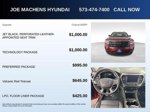 Volcanic Red Tintcoat 2023 GMC Acadia AWD AT4