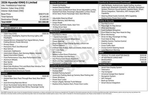 Cyber Gray 2026 Hyundai IONIQ 5 Limited