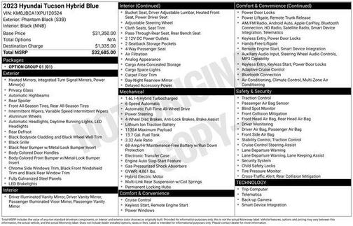 Phantom Black 2023 Hyundai TUCSON Hybrid Blue