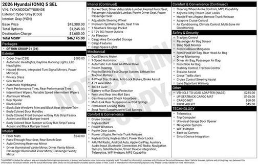 Cyber Gray 2026 Hyundai IONIQ 5 SEL