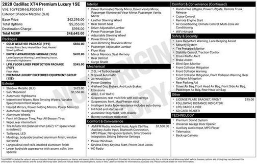 2020 Cadillac XT4 Premium Luxury