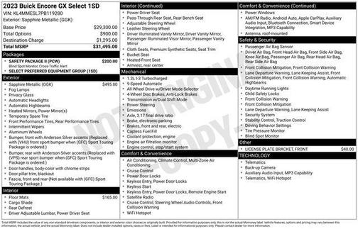 Sapphire Metallic 2023 Buick Encore GX Select