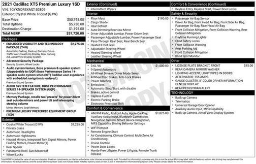 Crystal White Tricoat 2021 Cadillac XT5 Premium Luxury