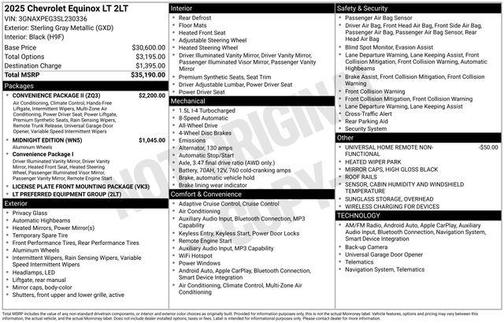 Sterling Gray Metallic 2025 Chevrolet Equinox 1LT