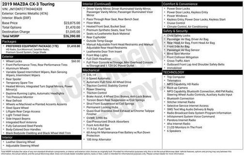 Ceramic Metallic 2019 Mazda CX-3 Touring