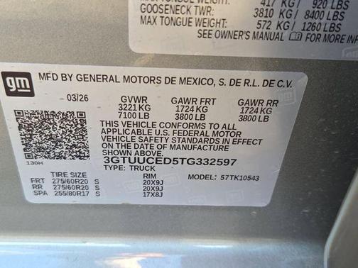 Sterling Metallic 2026 GMC Sierra 1500 Elevation
