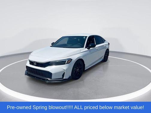 Platinum White Pearl 2025 Honda Civic Sport