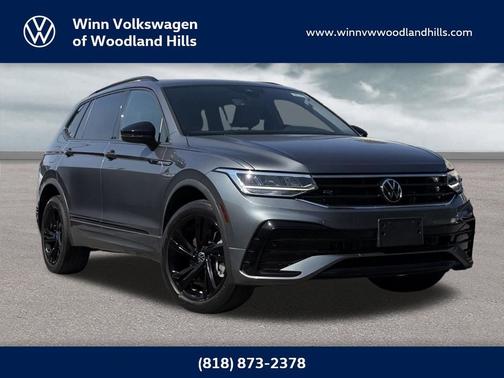 Platinum Gray Metallic 2023 Volkswagen Tiguan 2.0T SE R-Line Black