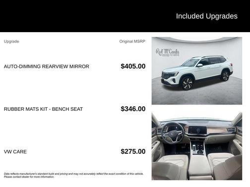 Pure White 2024 Volkswagen Atlas 2.0T SE w/Technology