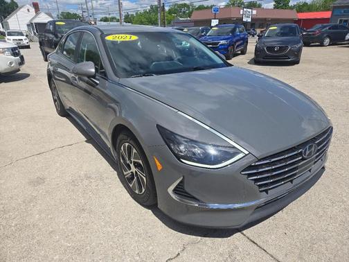 Gray 2021 Hyundai SONATA Hybrid Blue