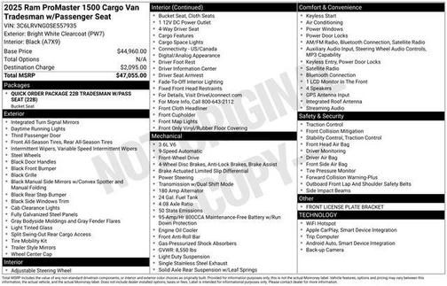 2025 RAM ProMaster 1500 Low Roof