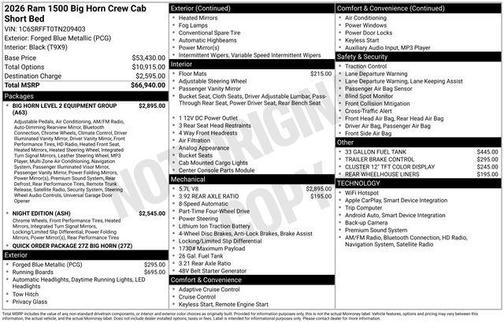 Forged Blue Metallic 2026 RAM 1500 Big Horn/Lone Star