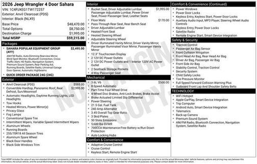 2026 Jeep Wrangler 4-Door Sahara 4x4