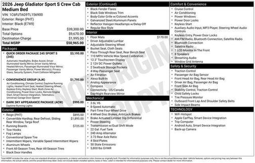 Reign 2026 Jeep Gladiator Sport S