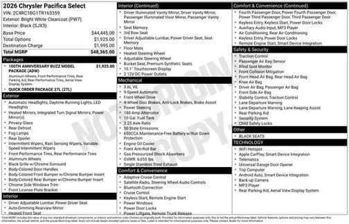 2026 Chrysler Pacifica L