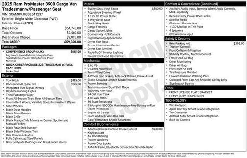 2025 RAM ProMaster 3500 High Roof