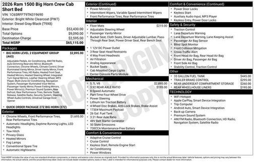 2026 RAM 1500 Big Horn/Lone Star