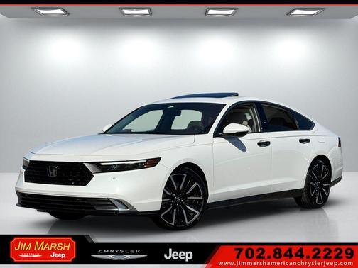 Platinum White Pearl 2025 Honda Accord Hybrid Touring