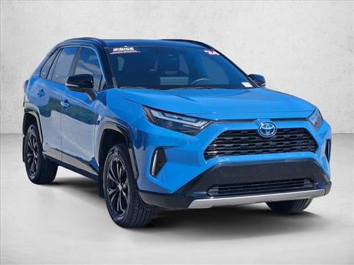 Cavalry Blue/Midnight Black Metallic 2023 Toyota RAV4 Hybrid SE