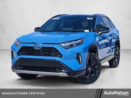 Cavalry Blue/Midnight Black Metallic 2023 Toyota RAV4 Hybrid SE