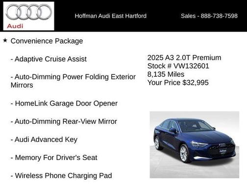 Navarra Blue Metallic 2025 Audi A3 2.0T Premium