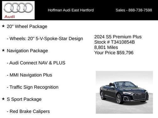 Mythos Black Metallic w/ Black Roof 2024 Audi S5 3.0T Premium