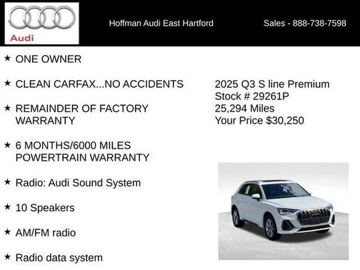 Arkona White 2025 Audi Q3 45 S line Premium
