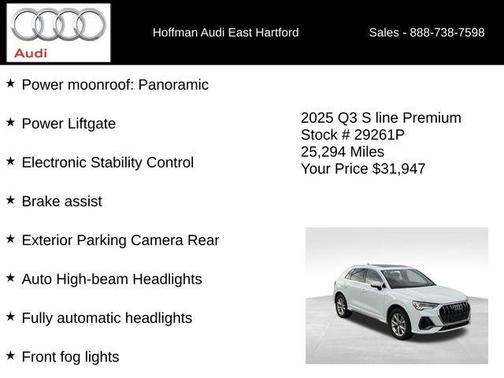 Arkona White 2025 Audi Q3 45 S line Premium