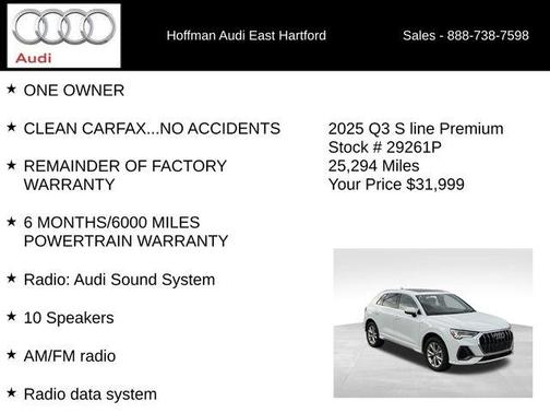 Arkona White 2025 Audi Q3 45 S line Premium