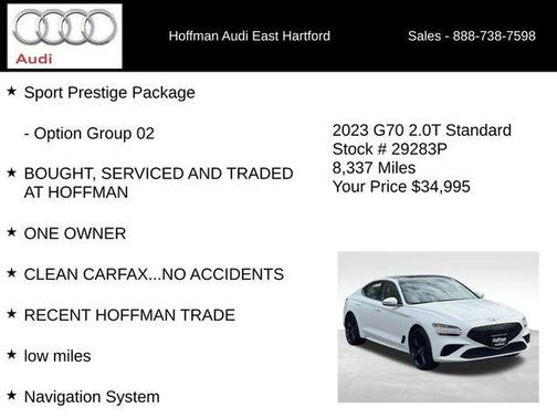 Verbier White 2023 Genesis G70 2.0T