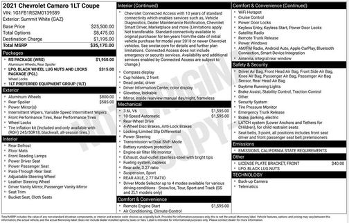 2021 Chevrolet Camaro 1LT