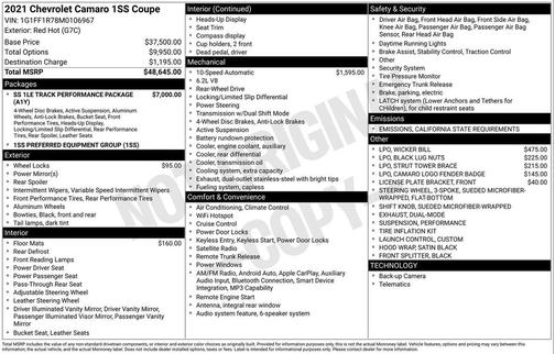 2021 Chevrolet Camaro 1SS