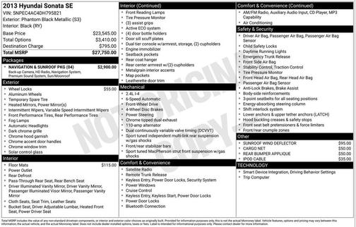 2013 Hyundai SONATA SE