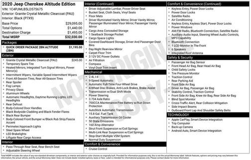 2020 Jeep Cherokee Altitude