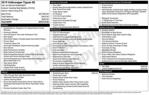 2019 Volkswagen Tiguan 2.0T SE 4MOTION