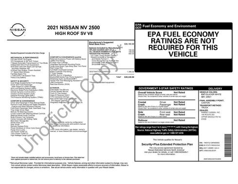 2021 Nissan NV Cargo NV2500 HD SV V8