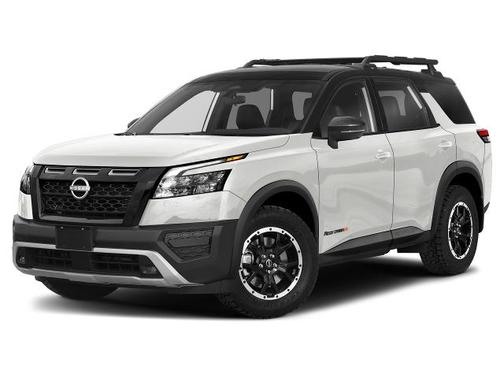 Pearl White Tricoat / Super Black 2024 Nissan Pathfinder Rock Creek
