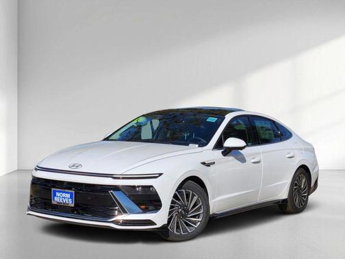 Serenity White 2025 Hyundai SONATA Hybrid Limited