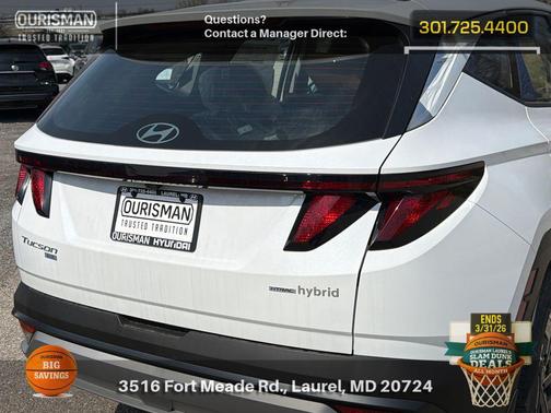 White Pearl 2026 Hyundai TUCSON Hybrid Blue SE