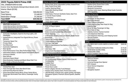 Silver Sky Metallic/Midnight Black Metallic 2023 Toyota RAV4 Prime XSE