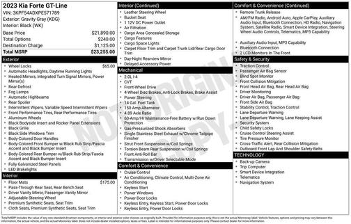 Gravity Gray 2023 Kia Forte GT-Line
